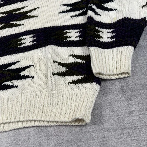 Gant Salty Dog Sweater Mens Medium Vintage 90s Handknit Nordic Aztec Grandpa - Picture 4 of 13